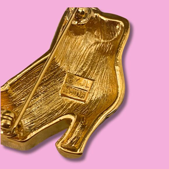 Kenneth Jay Lane Boot Shoe Brooch . Excellent Vintage Condition - Picture 5 of 6